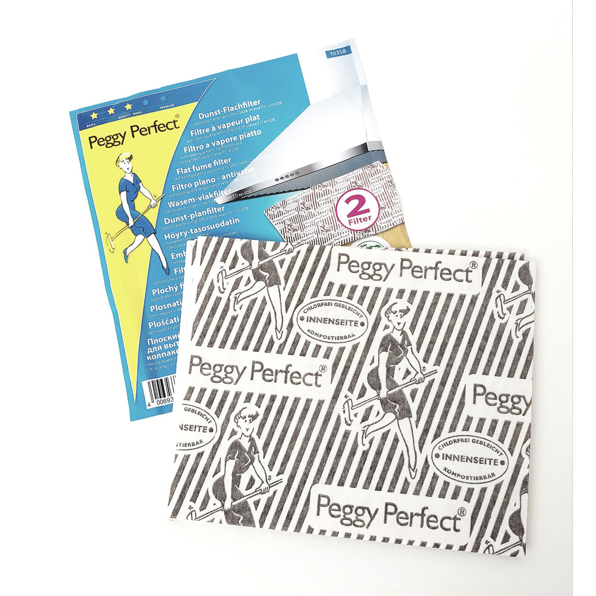 Peggy-Perfect Dunstflachfilter 47 x 57 cm 2 Stück mit Wechselhandschuh Bild 2