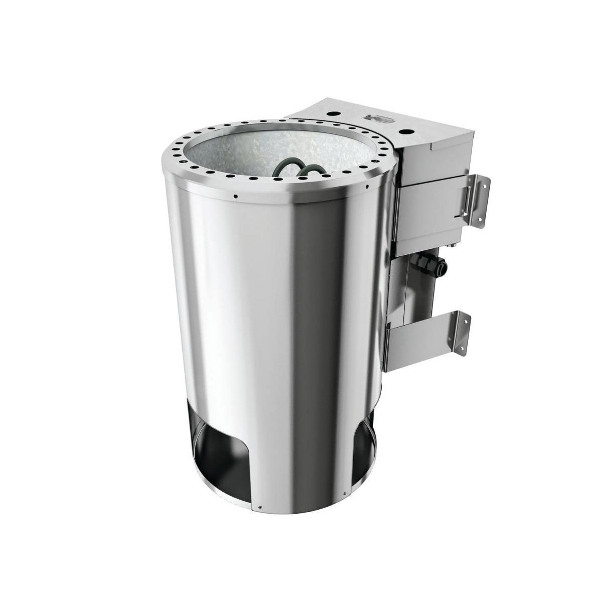 Karibu Sauna Saja Eckeinstieg 3,6 kW Bio Ofen externe Strg modern mit Kranz Klarglas-Tür Bild 2