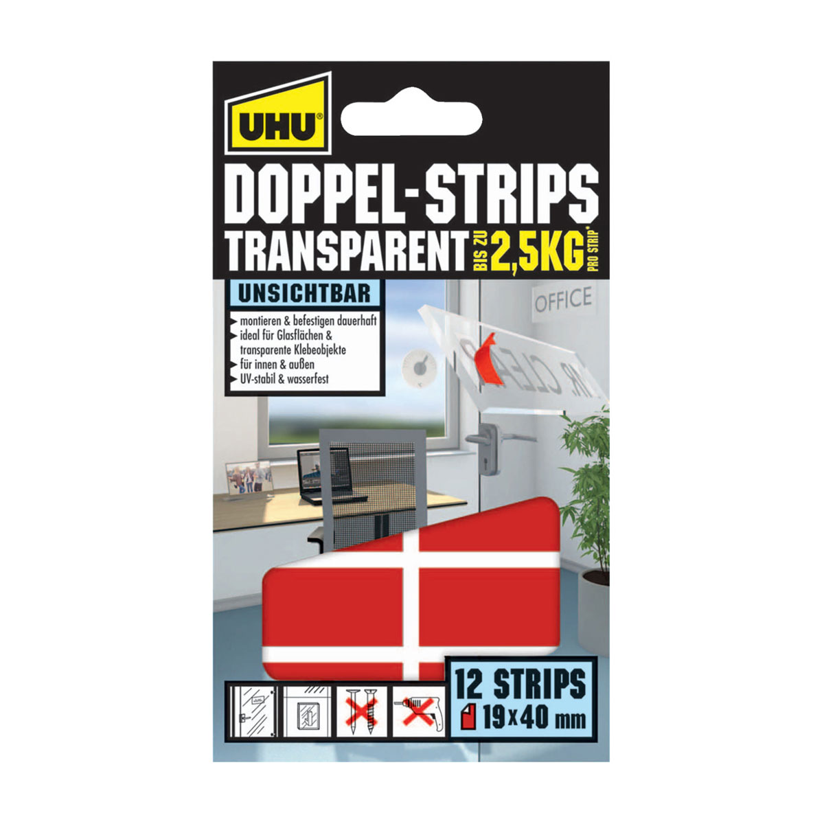 UHU Doppel Strips transparent