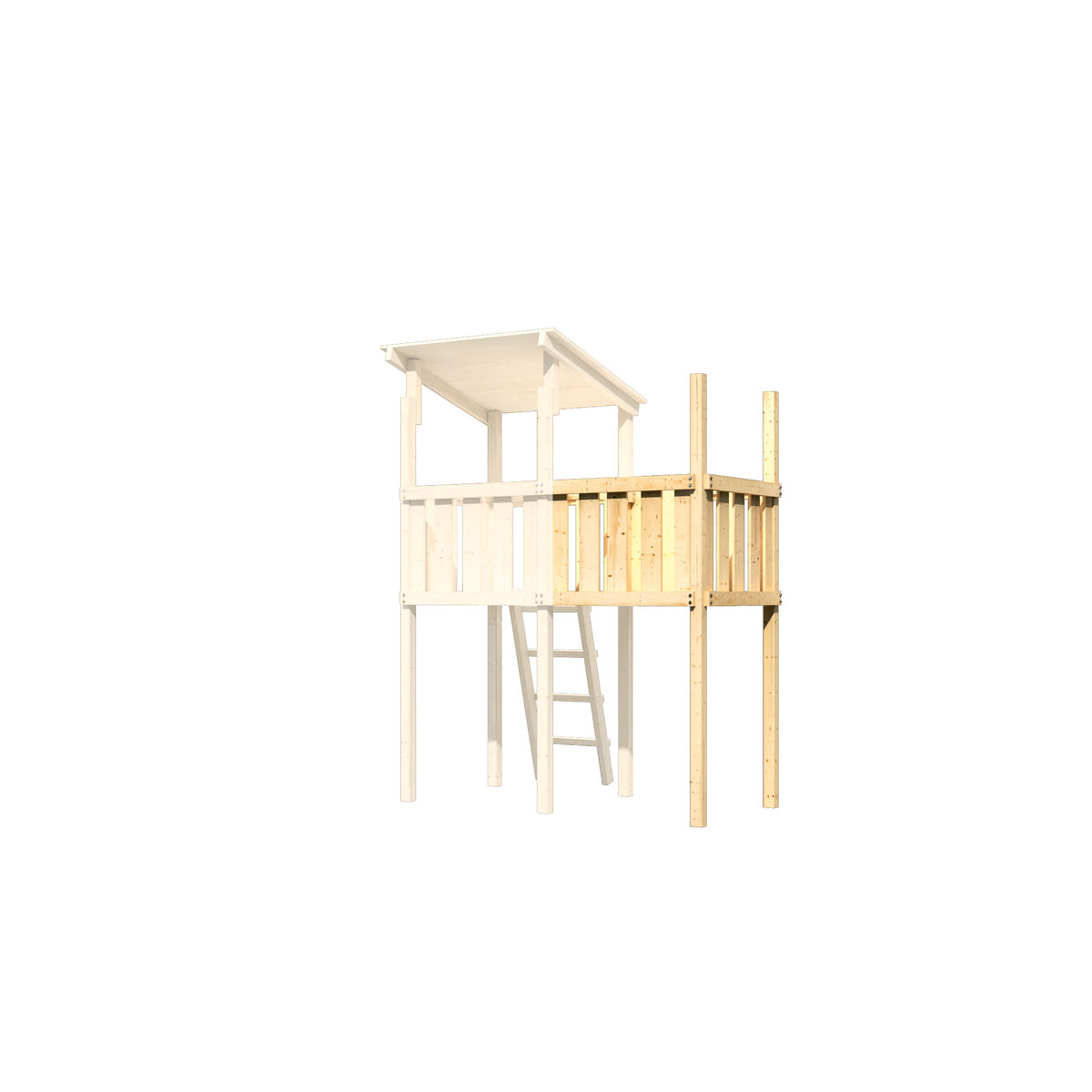 Karibu Spielturm Frieda naturbelassen mit Anbau inkl Sandkiste Bild 3