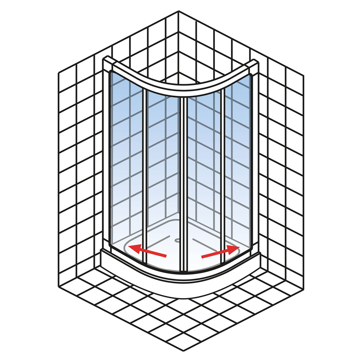 Schulte Set Kristall Trend Runddusche inkl Duschwanne 185 x 90 x 90 cm Bild 5