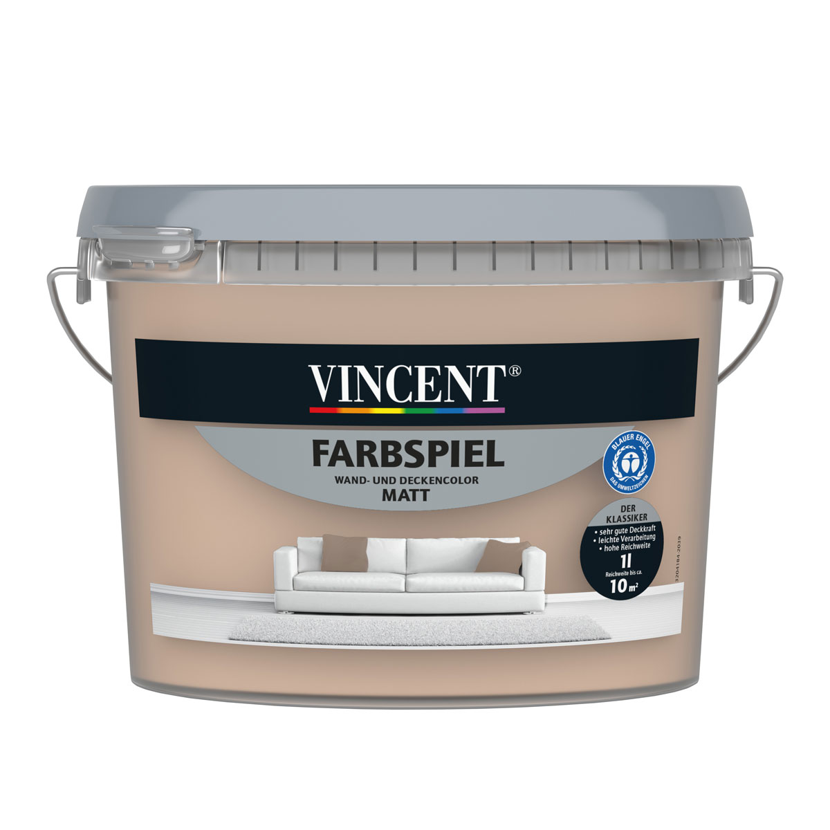 Vincent  Wandfarbe Farbspiel Kiesel matt 1 L