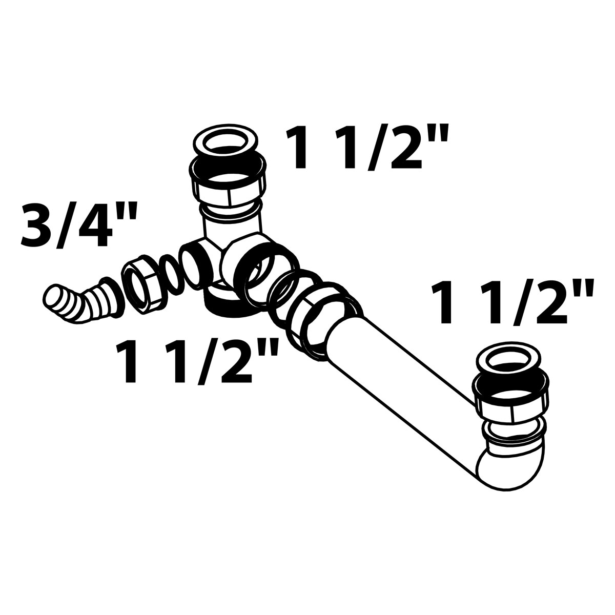 Kirchhoff Doppelspülen-Ablaufverbindung ECO-SAVE KS 1 1/2" x Durchmesser 40 mm Bild 2