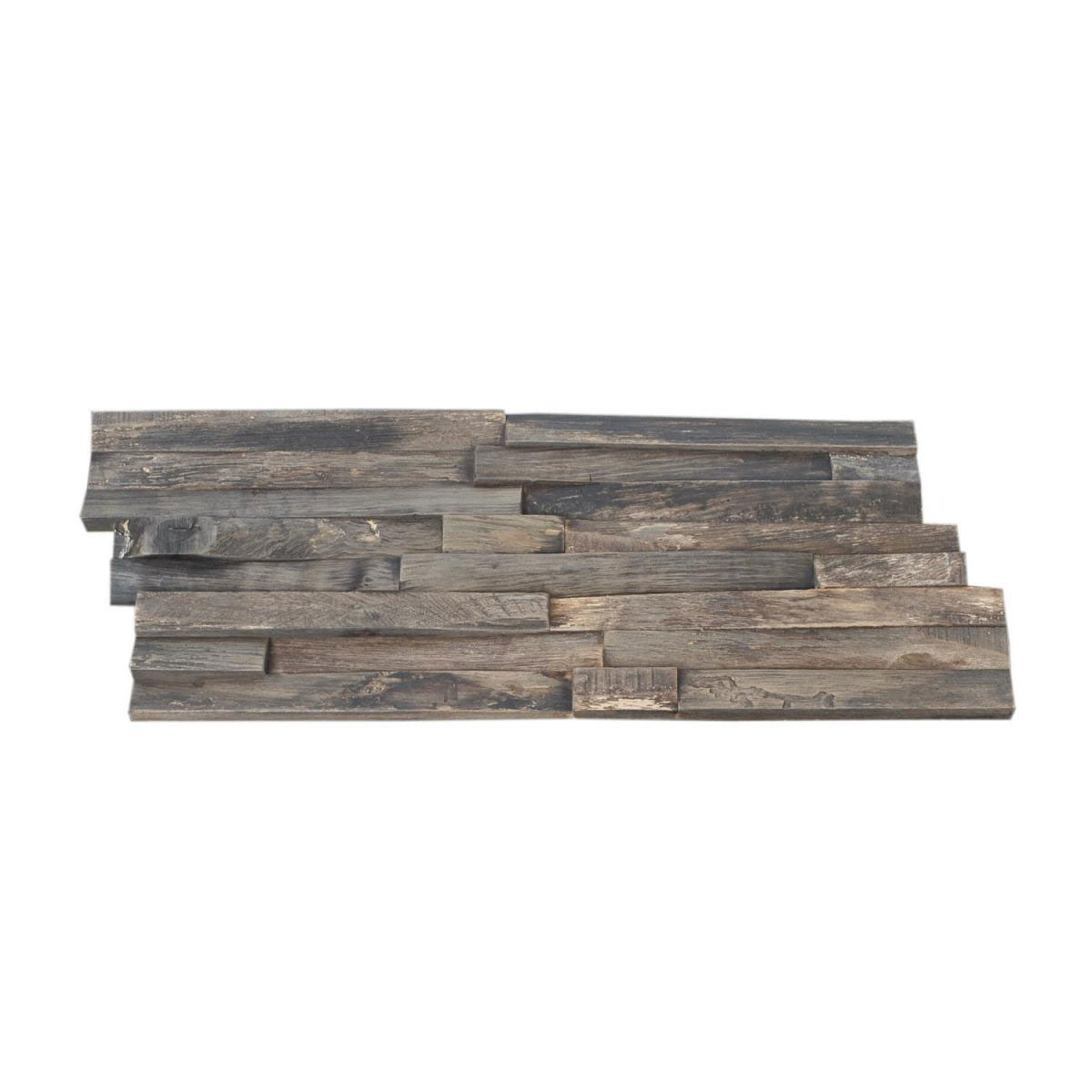 Indo Echtholz Wandverkleidung Teak Paneel Charred 10er-Set Bild 1