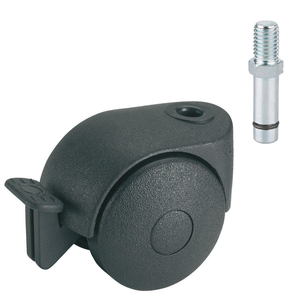 Dörner + Helmer Doppelrolle für normale Böden mit Gewindestift M8 x 15 mm schwarz Dörner + Helmer Doppelrolle für normale Böden mit Gewindestift M8 x 15 mm schwarz