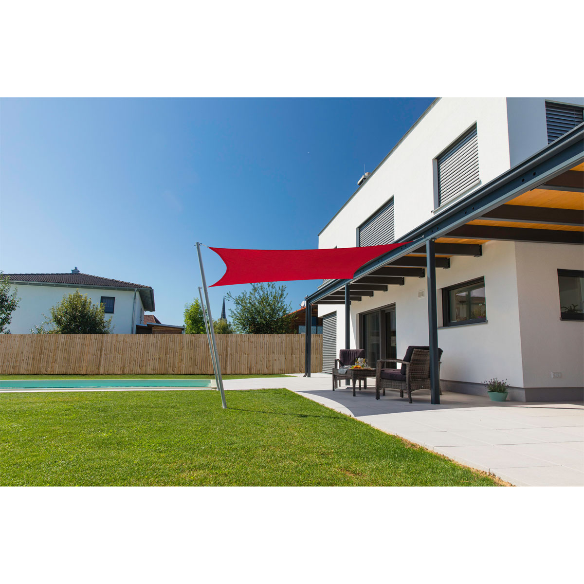 Viereck-Segel Cannes 3 x 3 m brick Bild 1