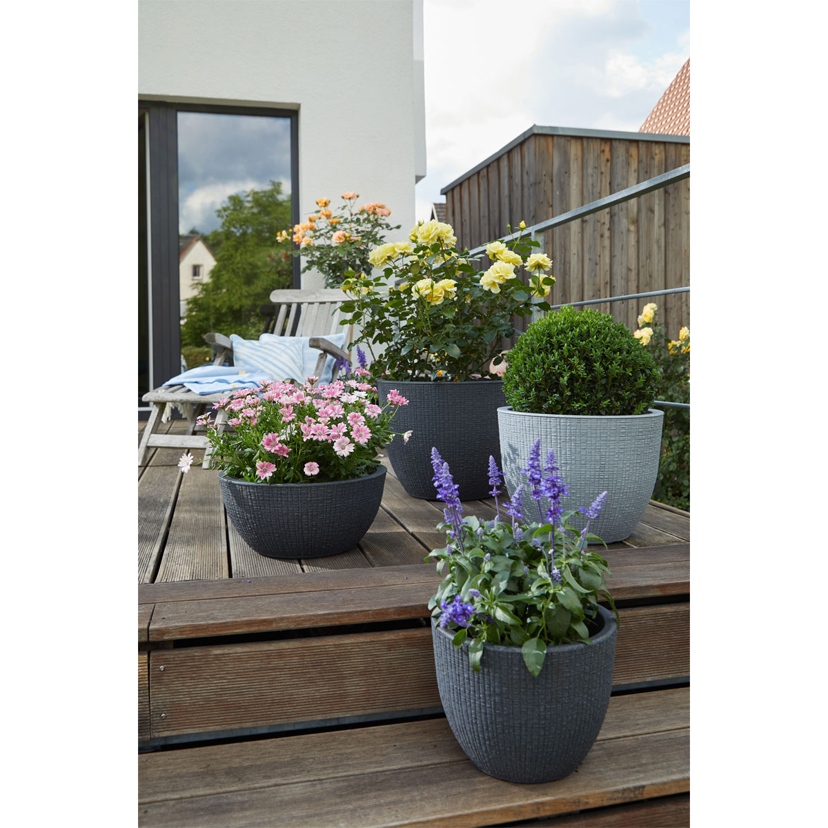 Scheurich Pflanzgefäß Barceo Durchmesser 40 cm Stony black Bild 2