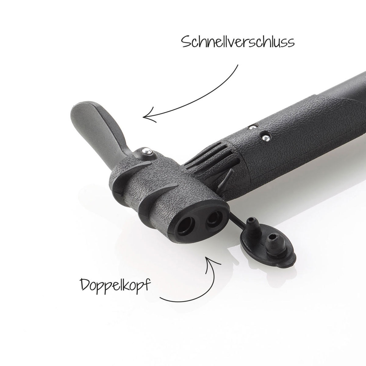 Fischer Bikes Luftpumpe mit Duokopf Rahmenbefestigung schwarz Bild 3