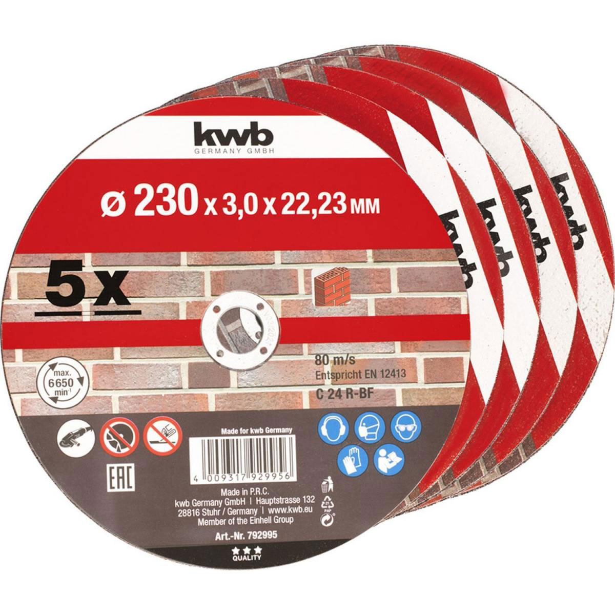 kwb  Trennscheiben Steinbearbeitung Durchmesser 230 mm 5 Stück