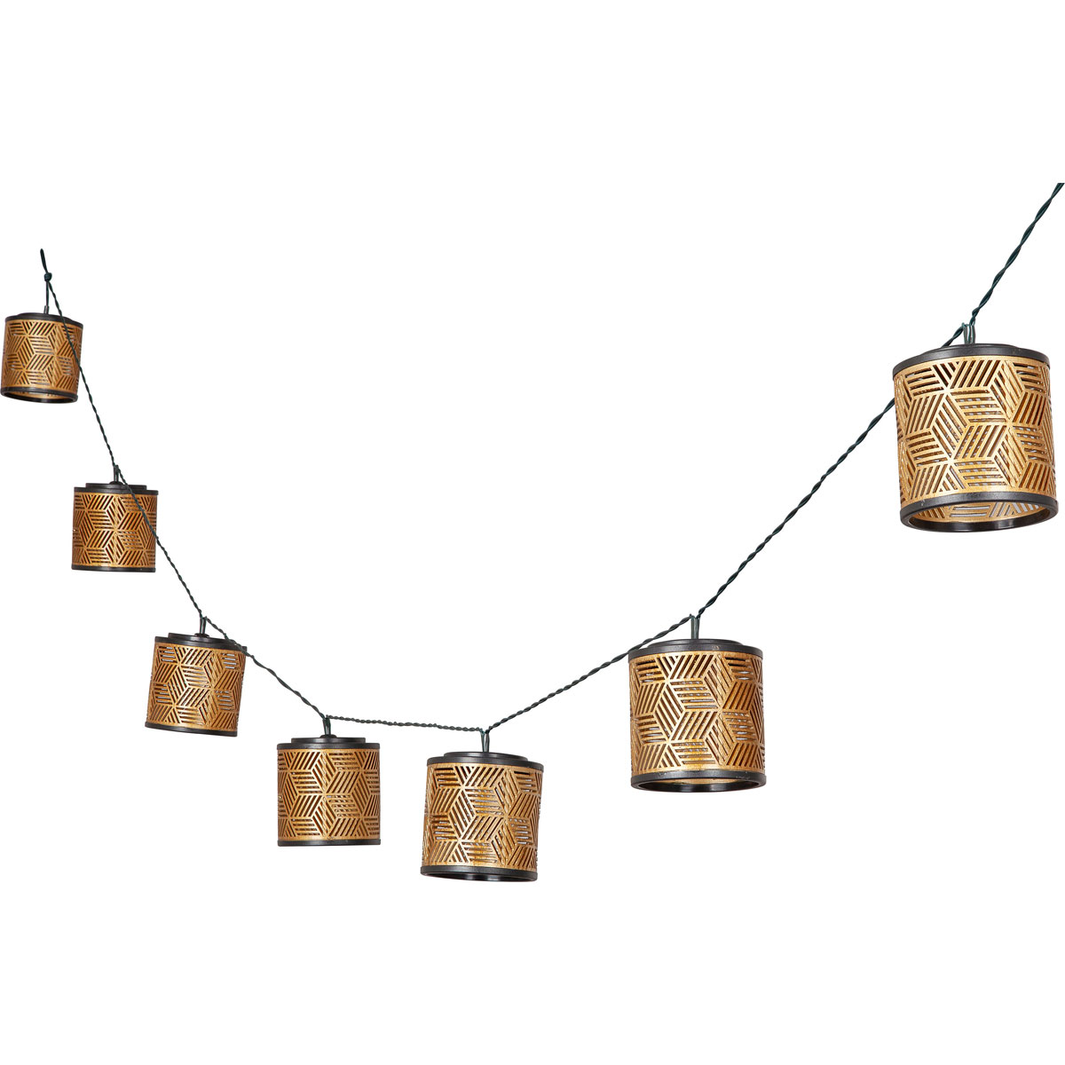 Flector Solar-Lichterkette Golden Cubic Shine inkl 8 Lampenschirme gold Bild 2