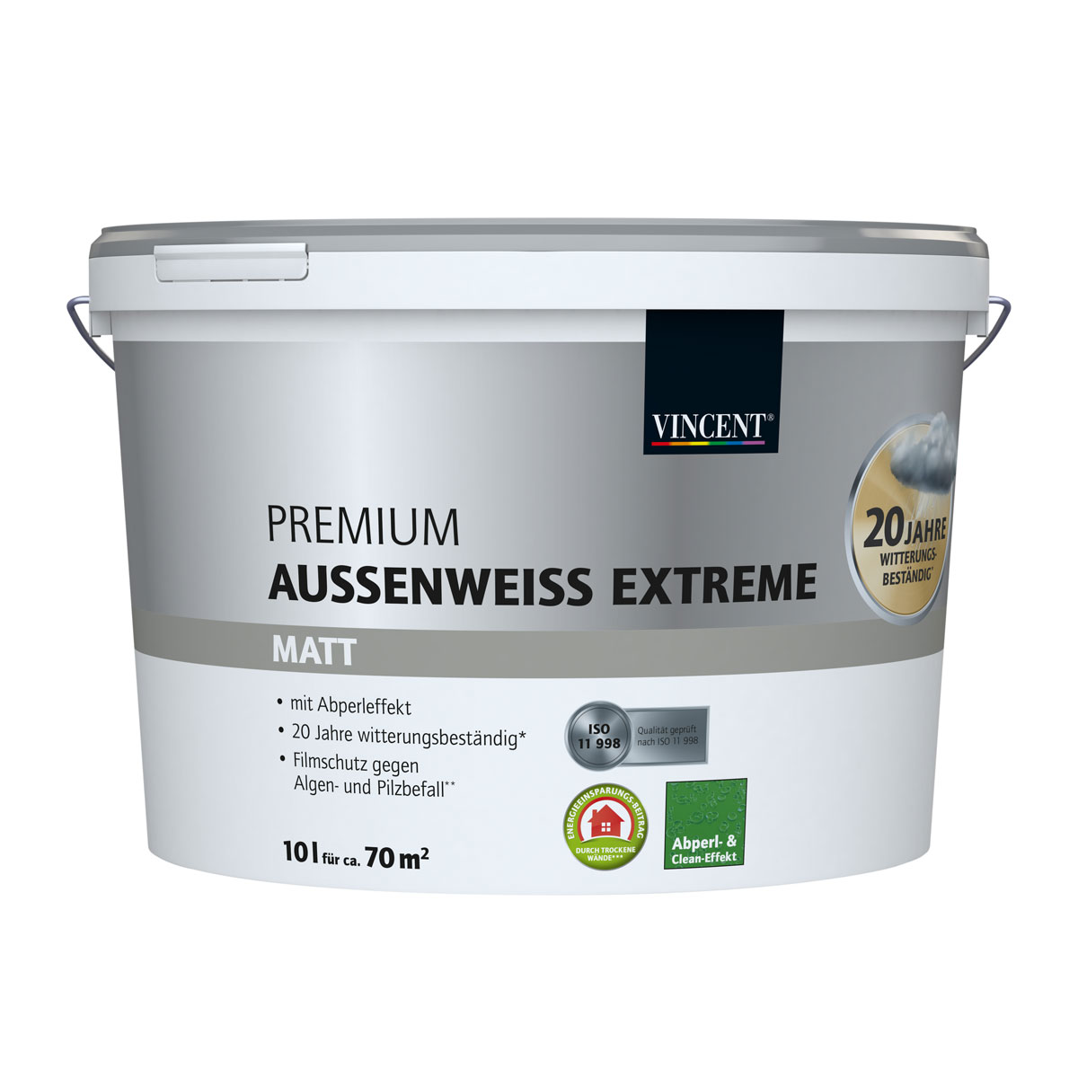 Vincent Fassadenfarbe Premium Aussenweiss Extreme matt 10 L Bild 1