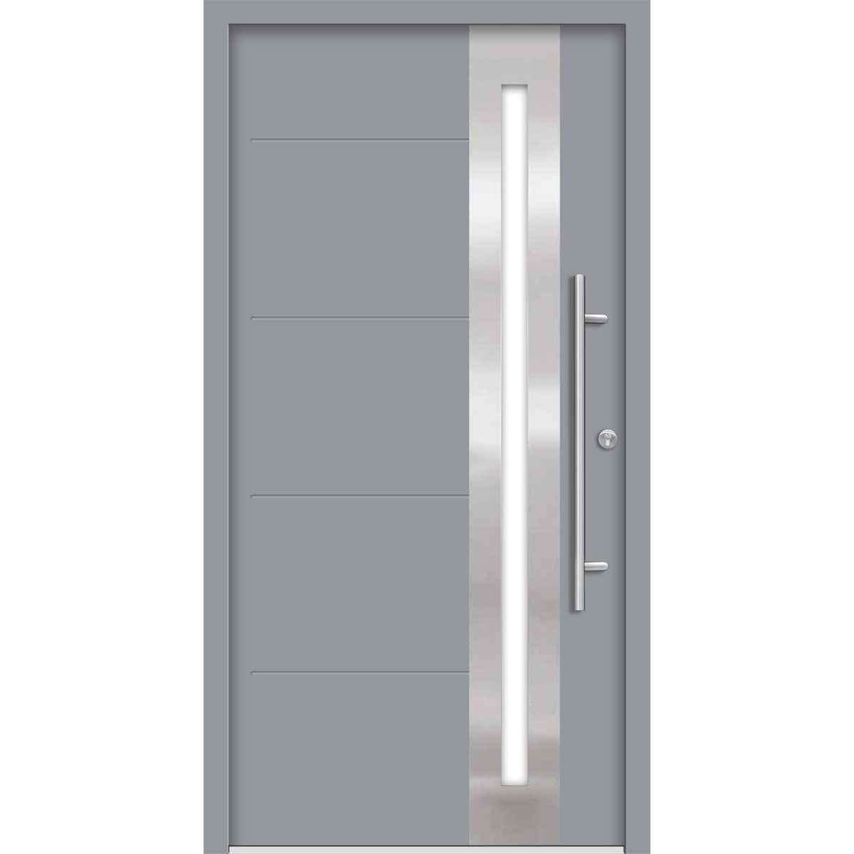 SplenDoor Premium-Haustür Passivedoor Eksjo energiesparend grau 100 x 200 cm rechts
