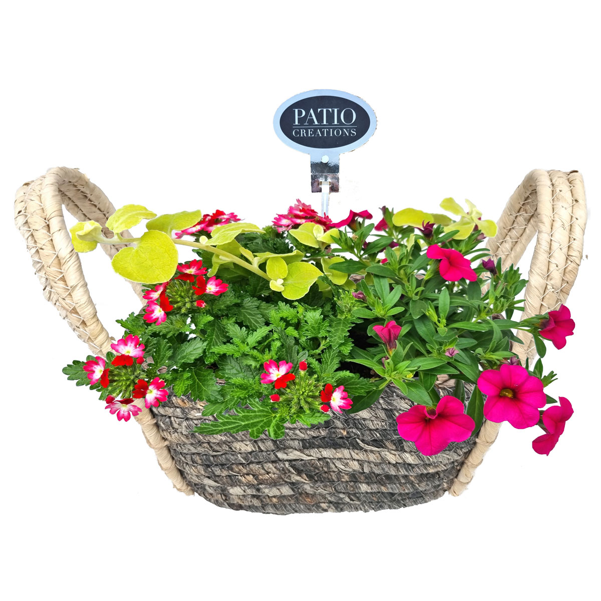 Bepflanzter Seegraskorb 21x11 cm, verschiedene Bepflanzungen