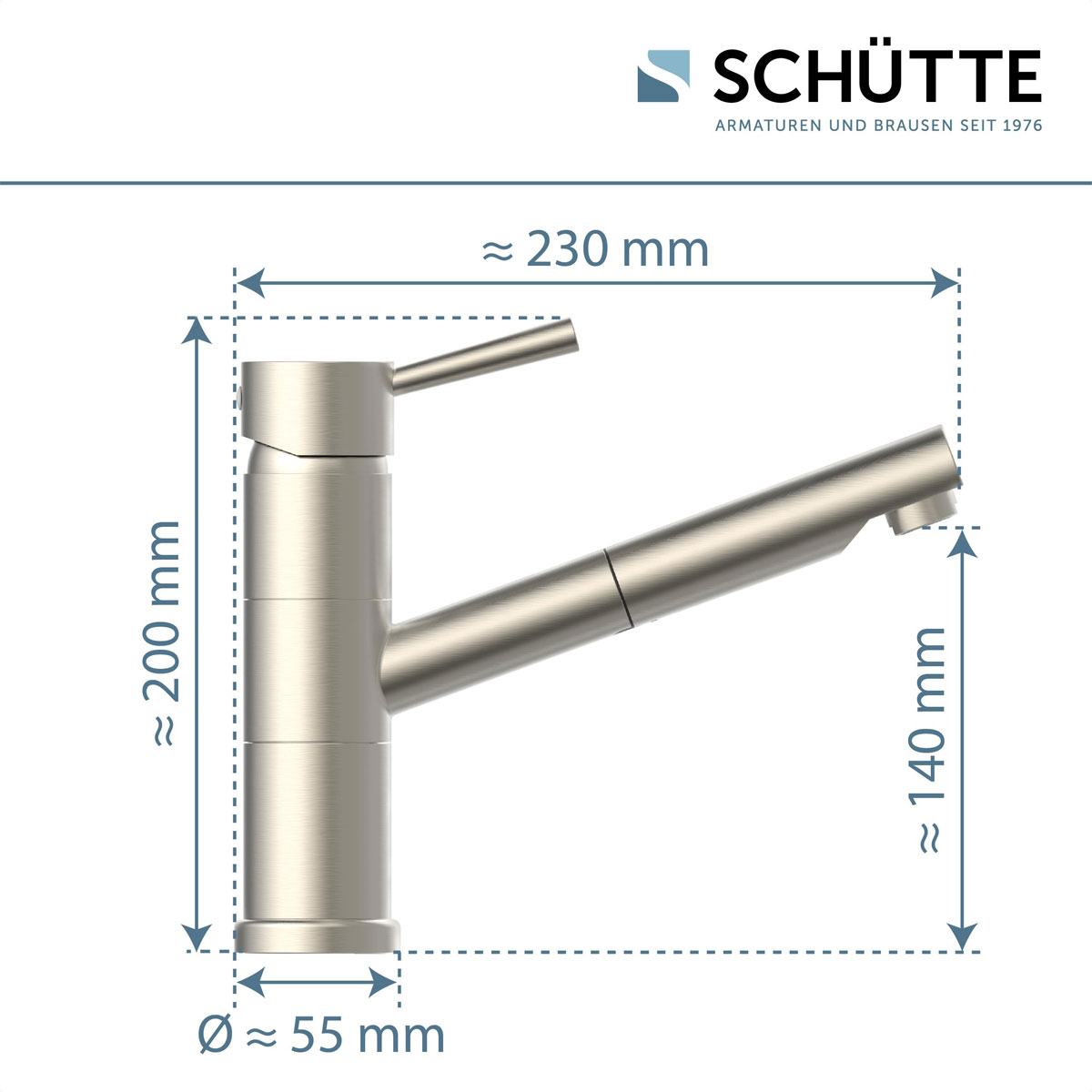 Schütte  Spültischarmatur „Unicorn“ Edelstahl mit Geschirrbrause Bild 1