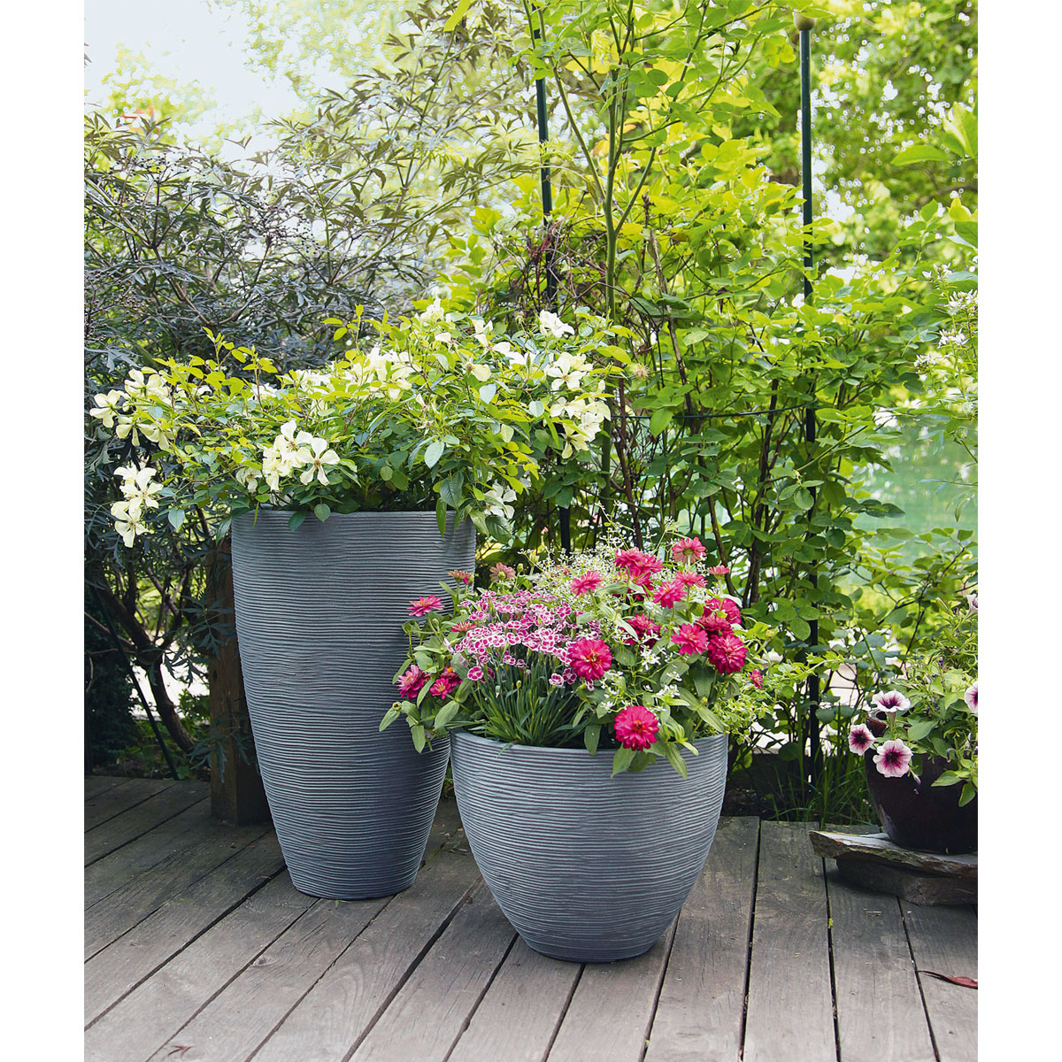 Pflanzgefäß Rillenoptik 40 x 60 cm anthrazit Bild 2