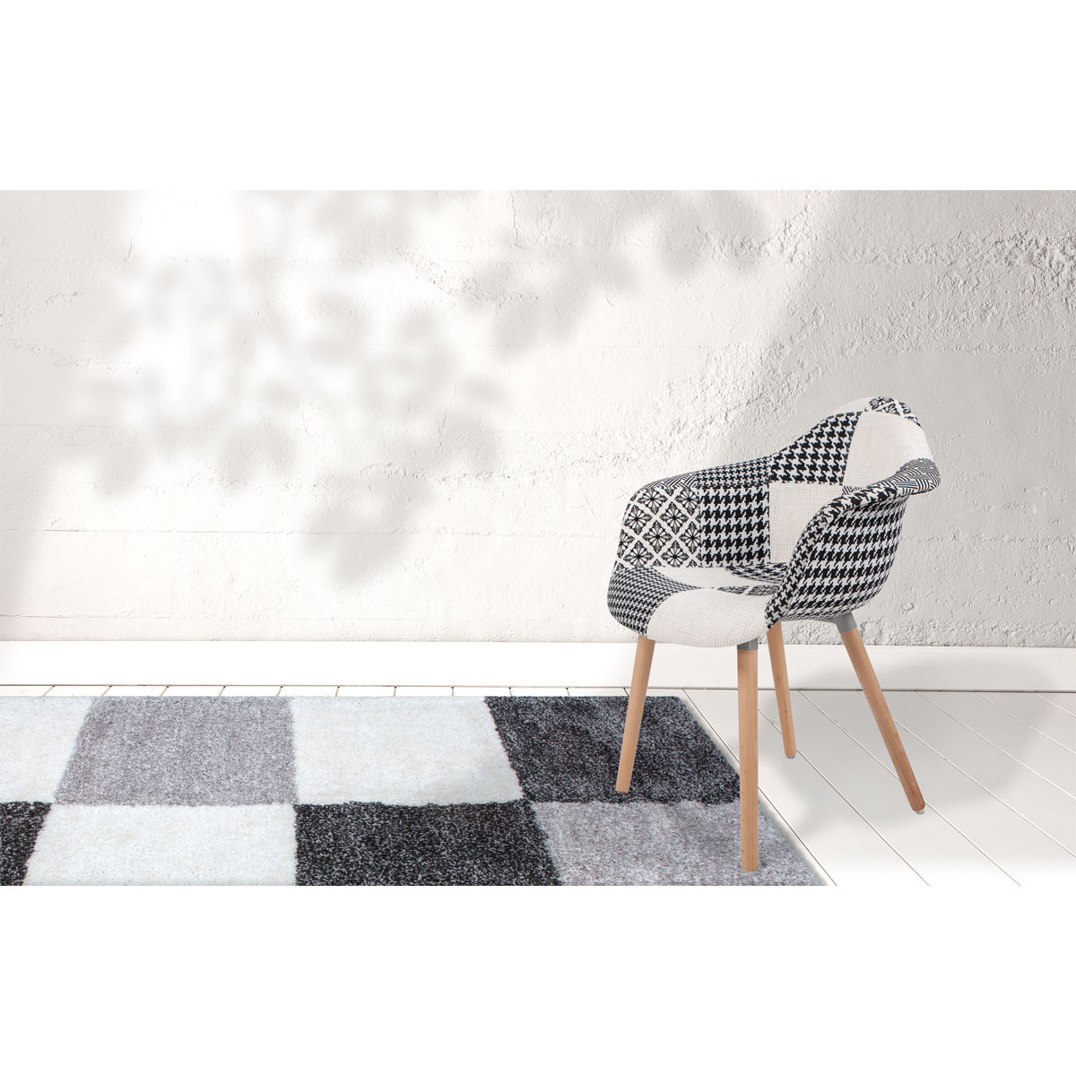 Stuhl „Dave 110“, 2er-Set, schwarz/weiß Bild 2