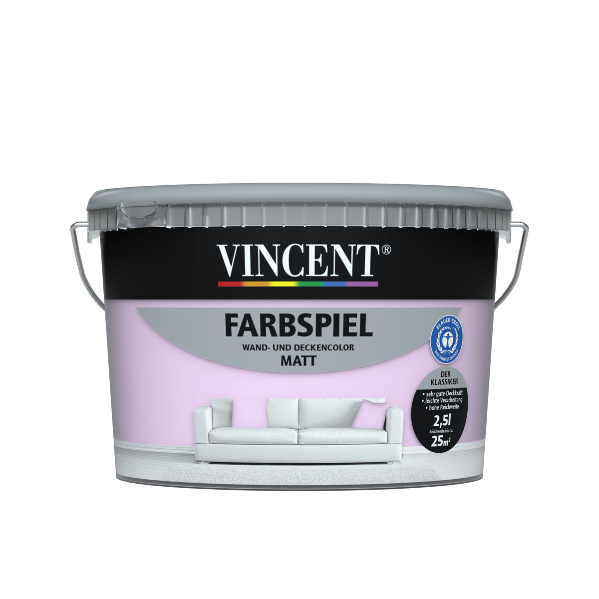 Vincent Wandfarbe Farbspiel "Pastelllila" matt 2,5 L