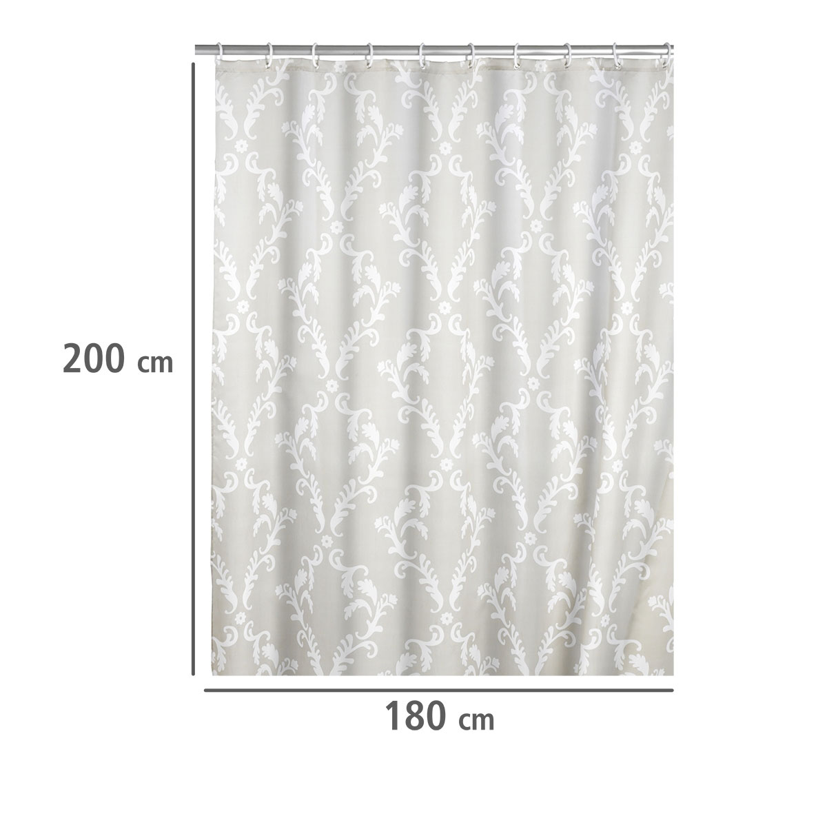 Wenko  Anti-Schimmel Duschvorhang Baroque Textil Polyester 180 x 200 cm waschbar Bild 5