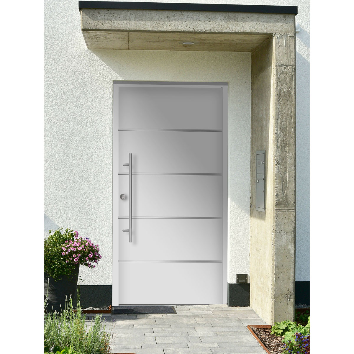 SplenDoor  Premium-Haustür Passivedoor Visby RC2 energiesparend einbruchsicher weiss 110 x 210 cm links Bild 2