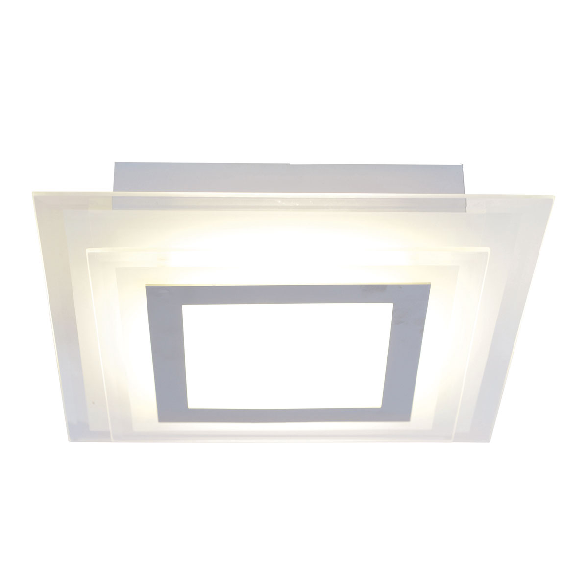 Naeve LED DL Lucca Metall/Glas silberLxBxH: 28x28x7,5cm Bild 3