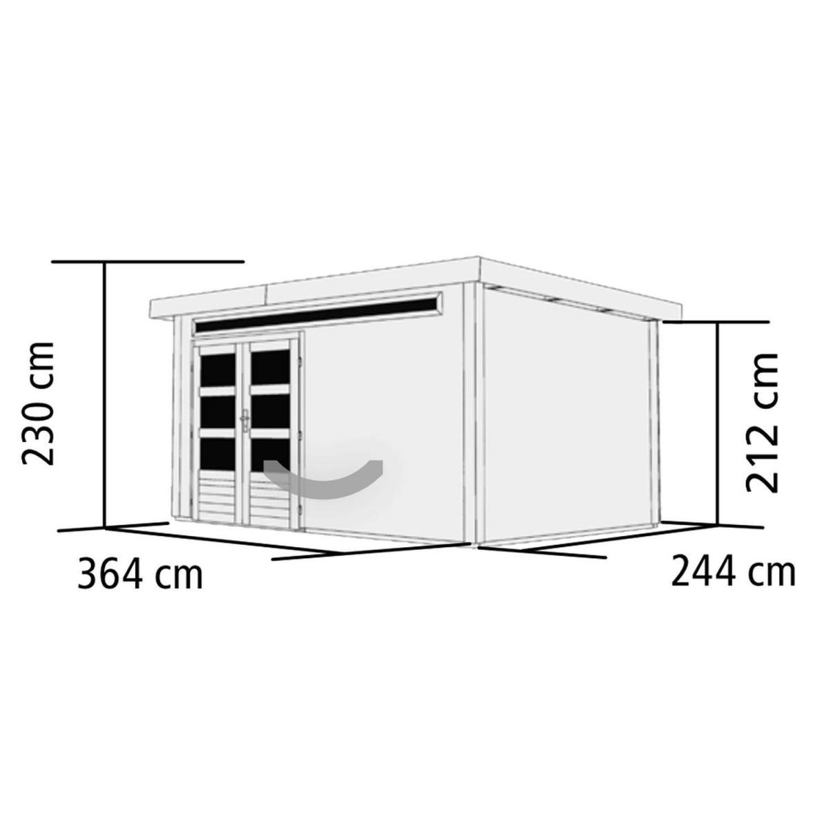 Karibu Gartenhaus-Set Kandem 7 mit Anbaudach 2,95 m naturbelassen Bild 3