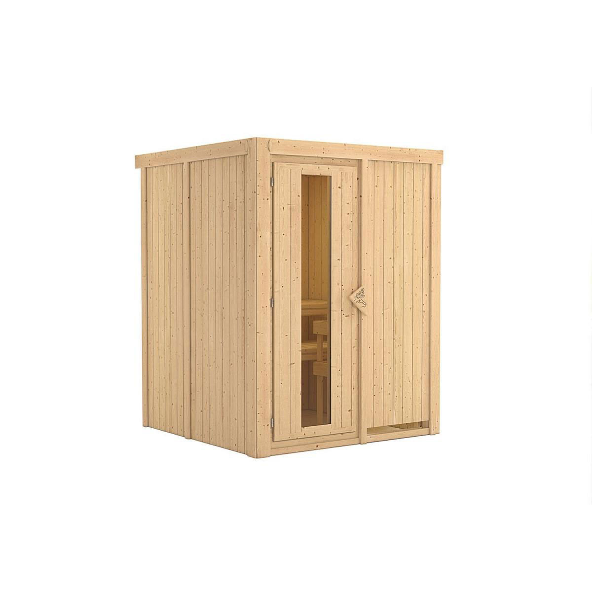 Karibu Sauna Minja Fronteinstieg ohne Ofen kein Kranz Energiespartür Bild 2