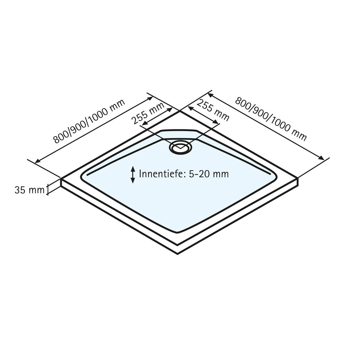 Schulte Duschwanne Quadrat extra flach 900 x 900 mm Bild 5