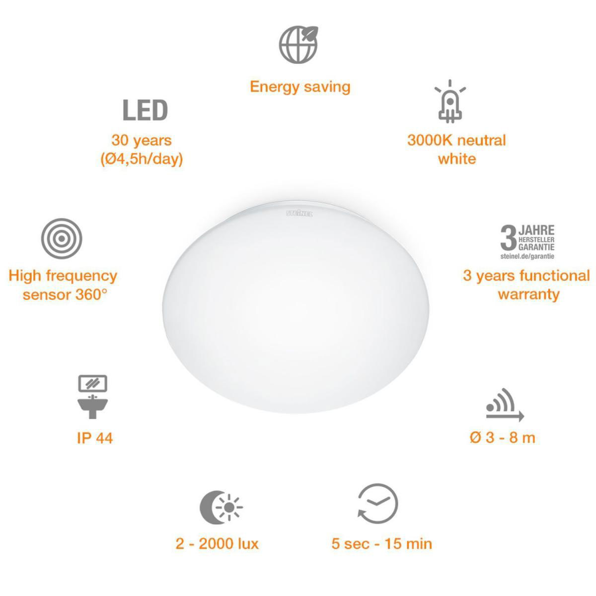 Steinel LED-Sensor-Innenleuchte RS 16 S Glashaube Bild 4