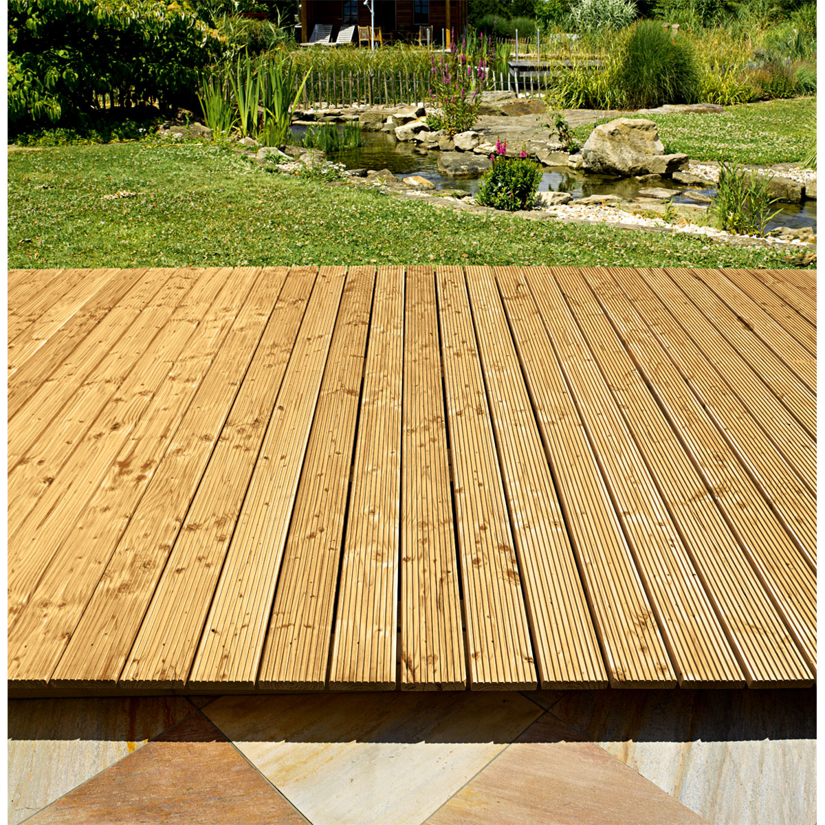 Kiefer-Terrassendiele zweiseitig genutet 200 x 14,6 x 2,6 cm Bild 8