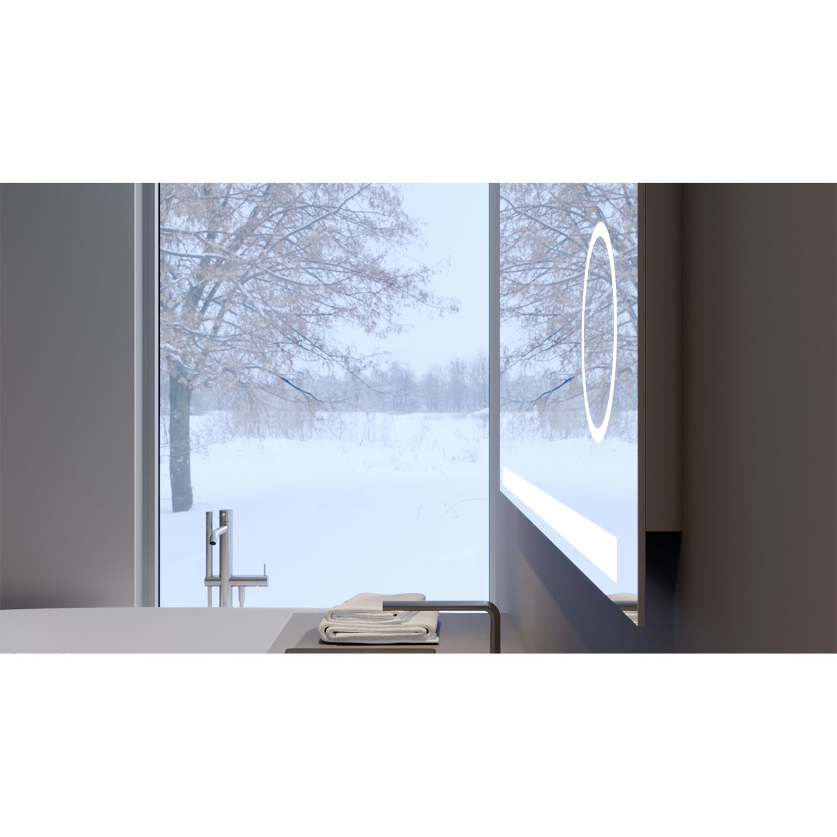 DSK  Design LED Lichtspiegel Silver Rey 120 x 60 cm Bild 7