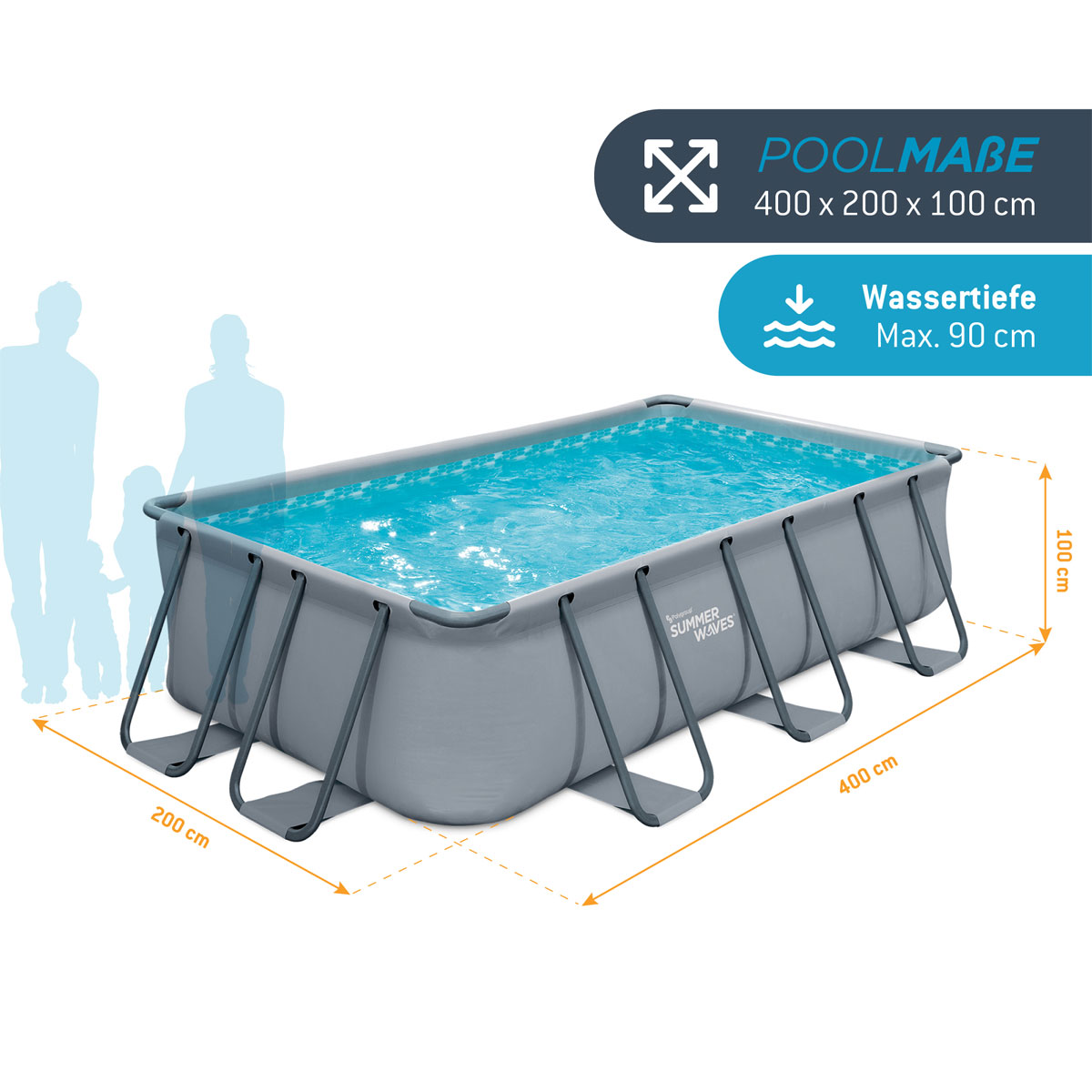 Summer Waves Elite Frame Pool 317,5x500,4x99,1cm Anthrazit Bild 9