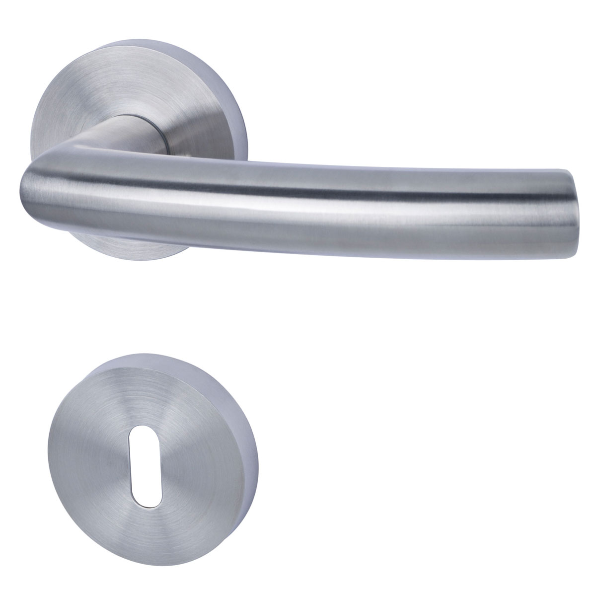 Alpertec Rosettengarnitur Fair II-R Edelstahl satiniert BB