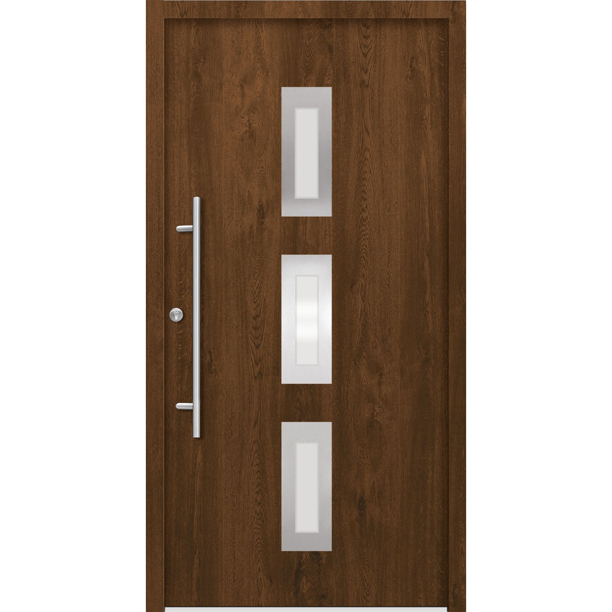 SplenDoor Premium-Haustür Passivedoor Aalborg energiesparend nussbaum 100 x 210 cm links