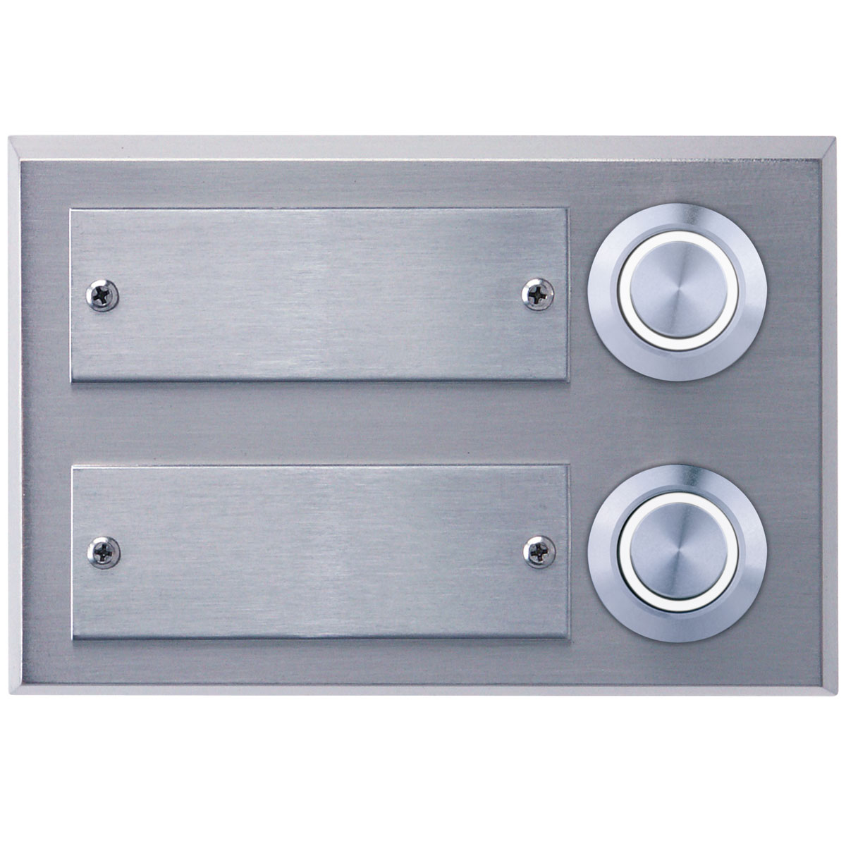 REV Ritter  Klingeltaster Aufputz 2-fach mit LED-Beleuchtung und gravierbarem Namensschild Edelstahl