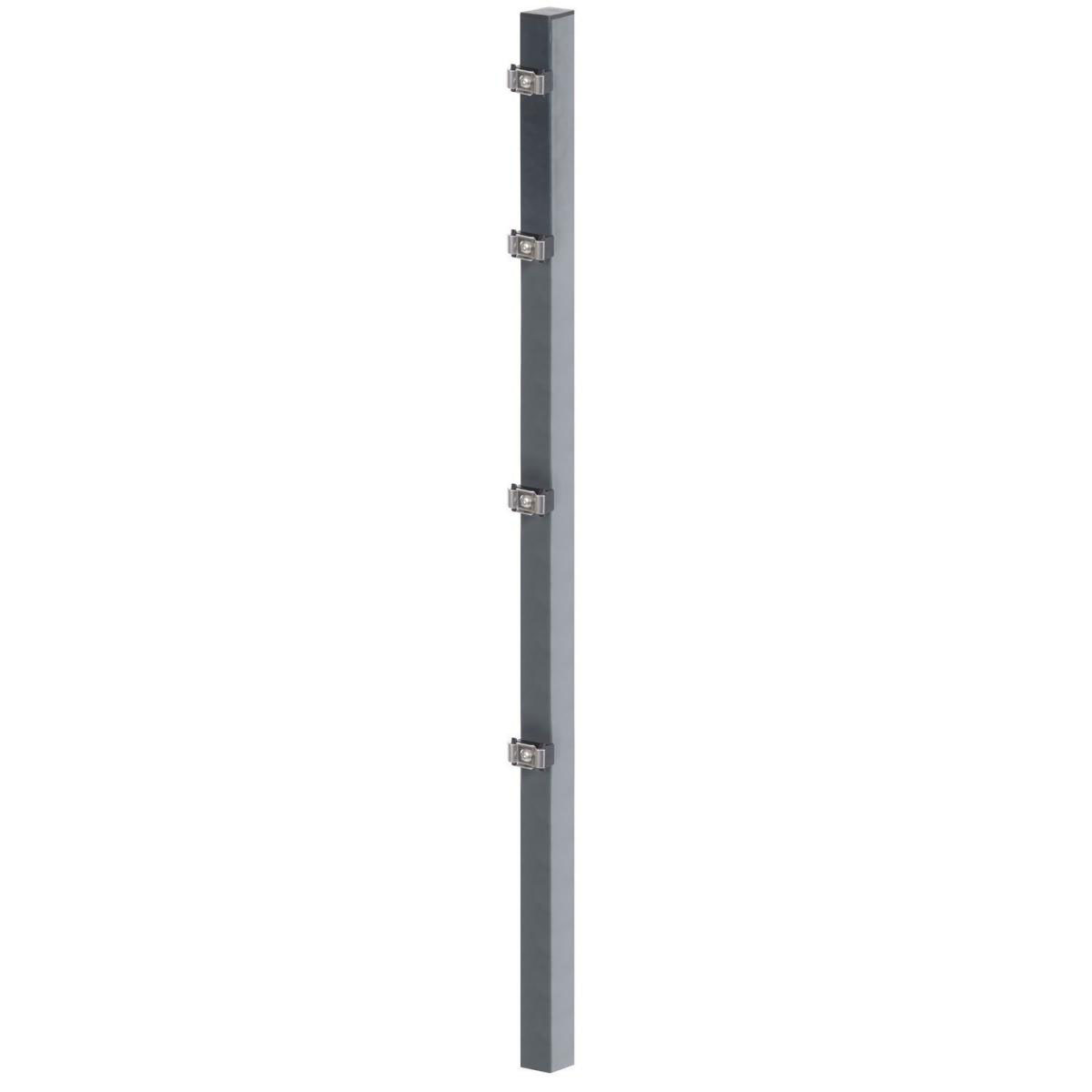 GAH Alberts Zaunpfosten inkl Klemmlasche anthrazit m Zubehör 60 x 40/1750 mm