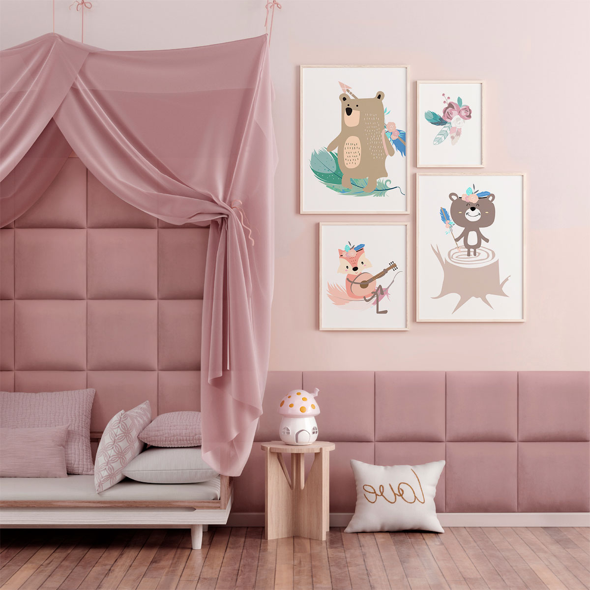 Mollis Polsterpaneele altrosa 30 x 30 cm Bild 3