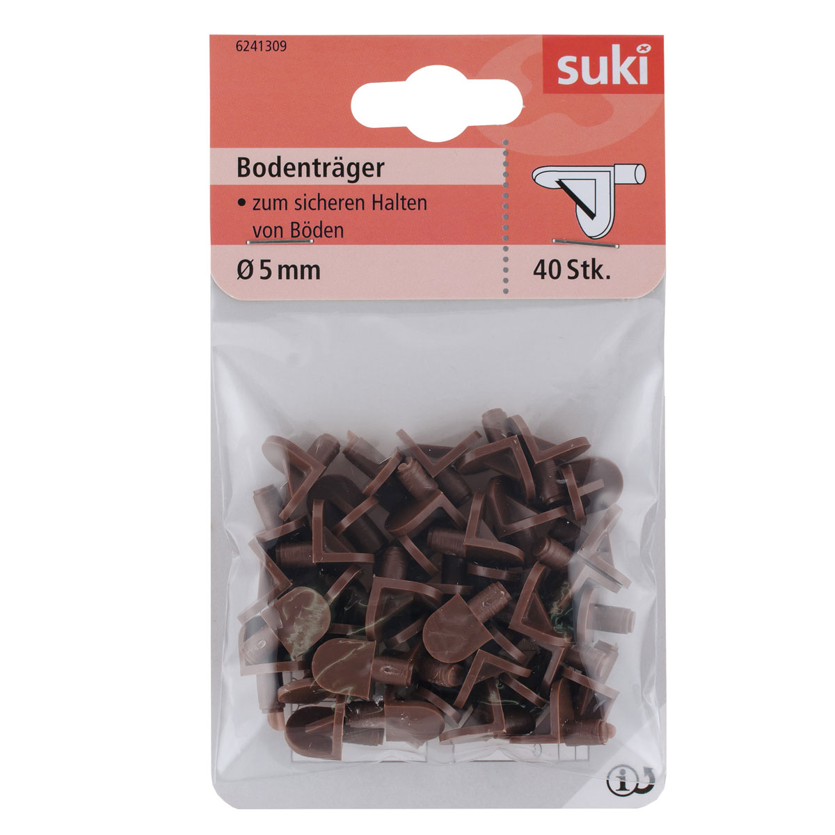 Suki Bodenträger Kunststoff Durchmesser 0,5 x 0,8 cm braun 4 Stück Bild 1