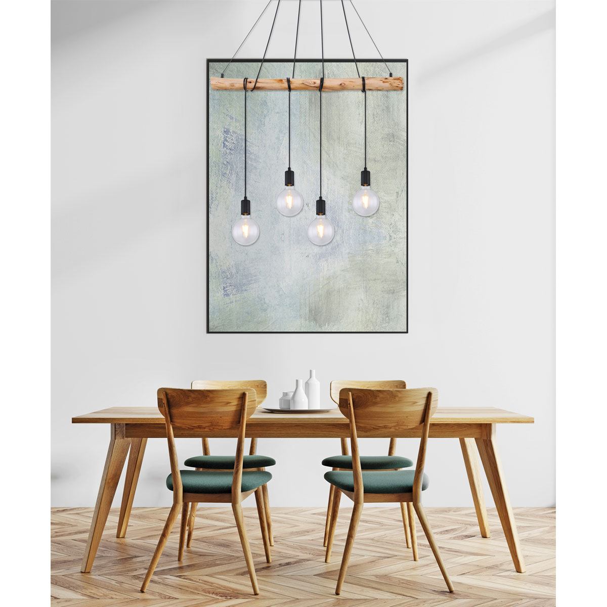 Flector Pendelleuchte Fleetwood mit Naturholz Bild 2