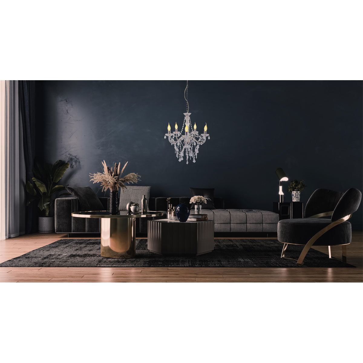 näve  Kronleuchter Cecilia silber 5er Bild 5