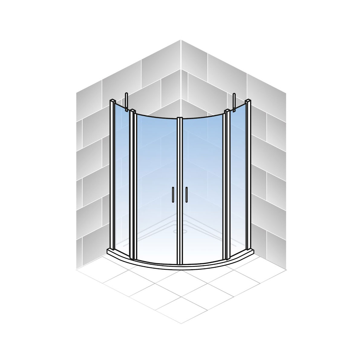 Schulte Runddusche Alexa Style 2.0 192 x 80 x 80 cm alu klar Bild 2