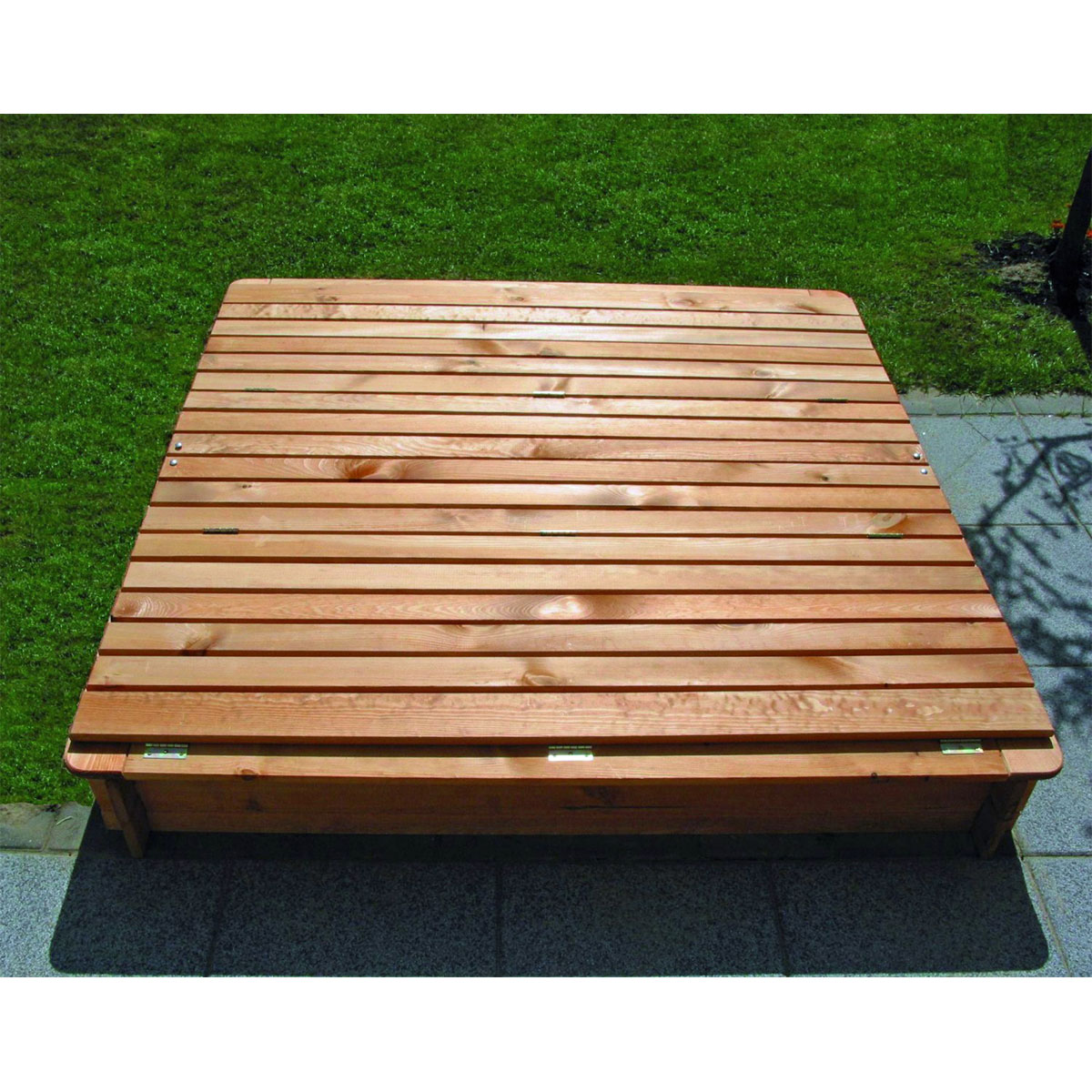 Promadino Sandkasten Donald 140 x 140 cm klappbare Abdeckung Bild 1