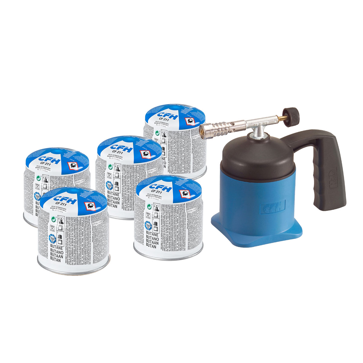 CFH Lötlampe-Set Lötmeister LM 1000 6-teilig