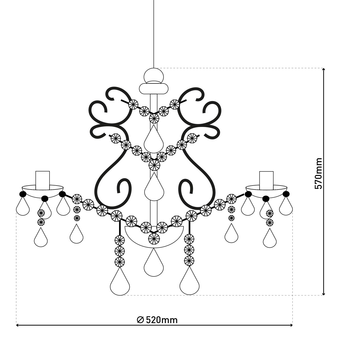näve  Kronleuchter Cecilia silber 5er Bild 6