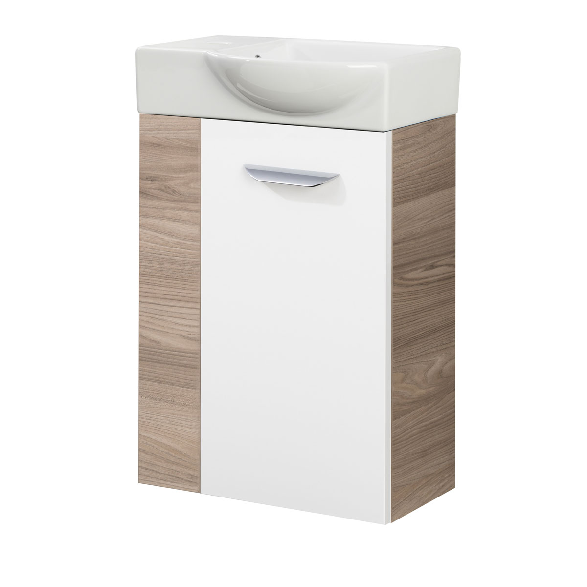 Fackelmann  Gäste-WC Waschtischunterschrank rechts SBC 440 x 600 x 243 mm Steinesche/Weiß Bild 3