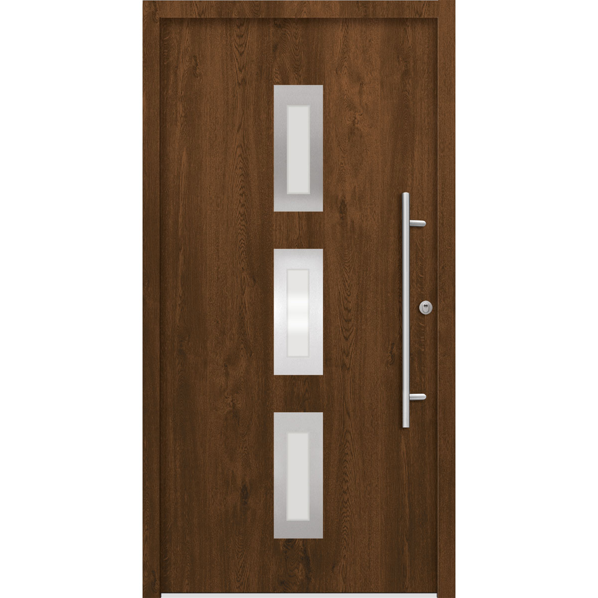 SplenDoor  Premium-Haustür Passivedoor Aalborg energiesparend nussbaum 100 x 200 cm rechts