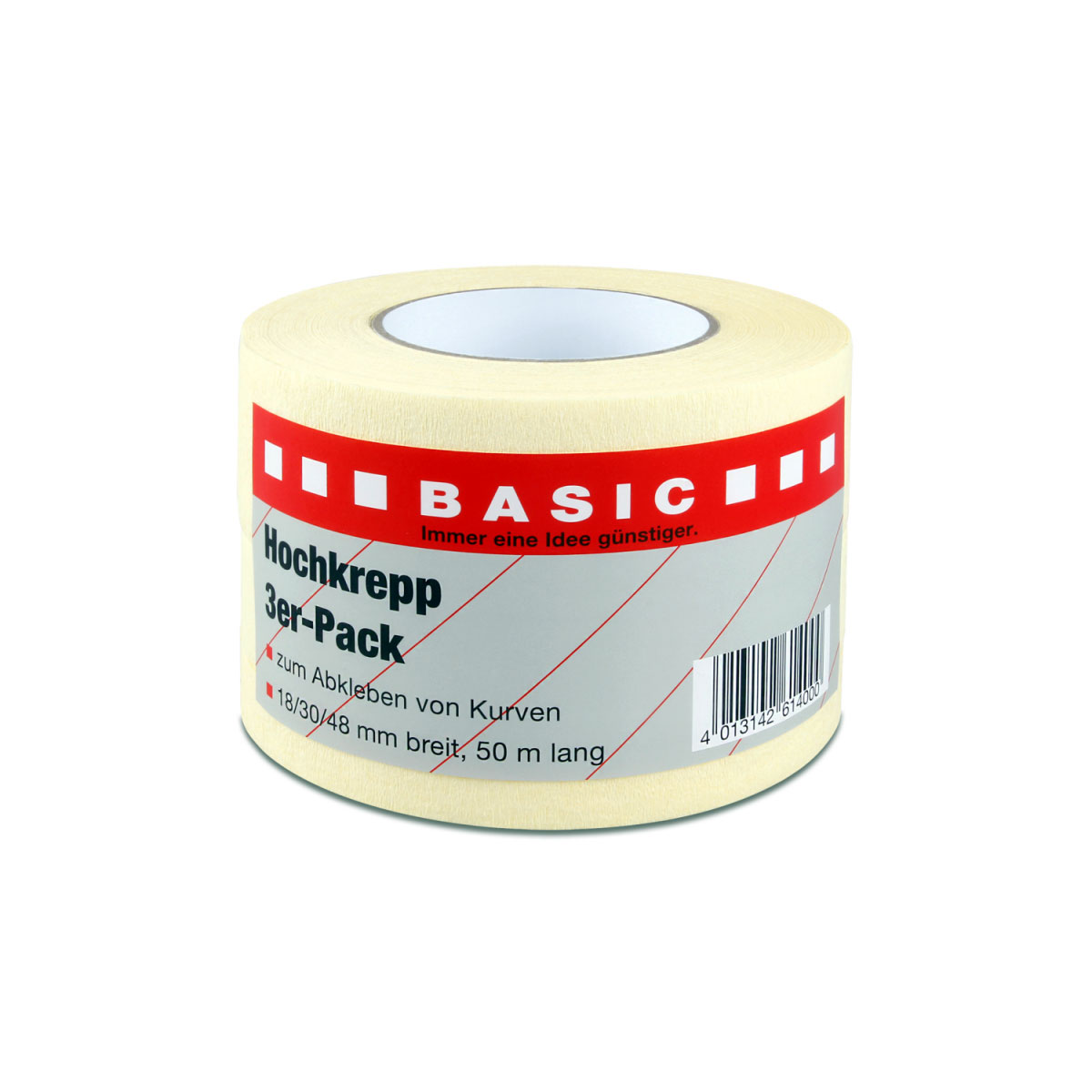 Basic Hochkrepp Klebeband 3er Pack 18/30/48 mm