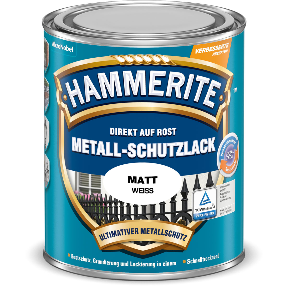 Hammerite Metallschutzlack weiß matt 250 ml