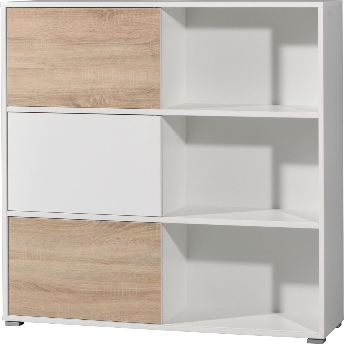 Schiebetürregal 120 x 119 x 35 cm anthrazit/Sonoma Eiche Bild 5