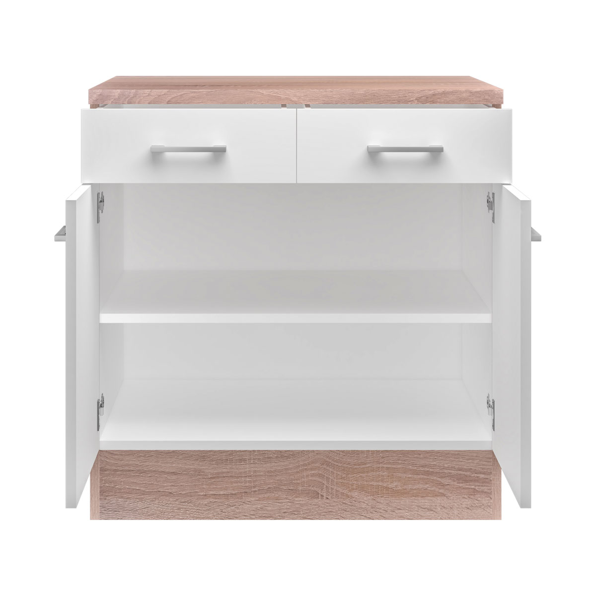Flex-Well Küchenunterschrank „Samoa“, 80x85x60 cm, weiß/Sonoma Eiche Bild 3