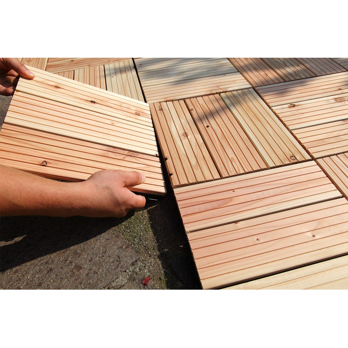 Rettenmeier Holz-Klickfliese Douglasie braun 30 x 30 cm Bild 2